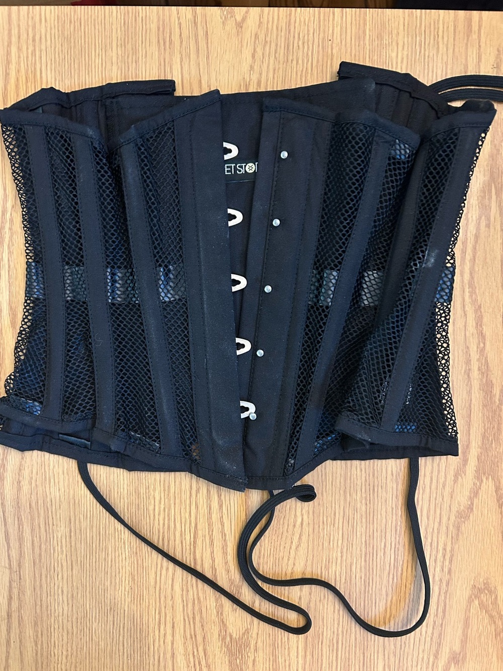 Black Mesh Waist Cincher Corset - CorsetStory